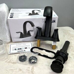 Kohler Cursiva Bathroom Sink Faucet Matte Black Centerset R30578-4D-BL NIOB